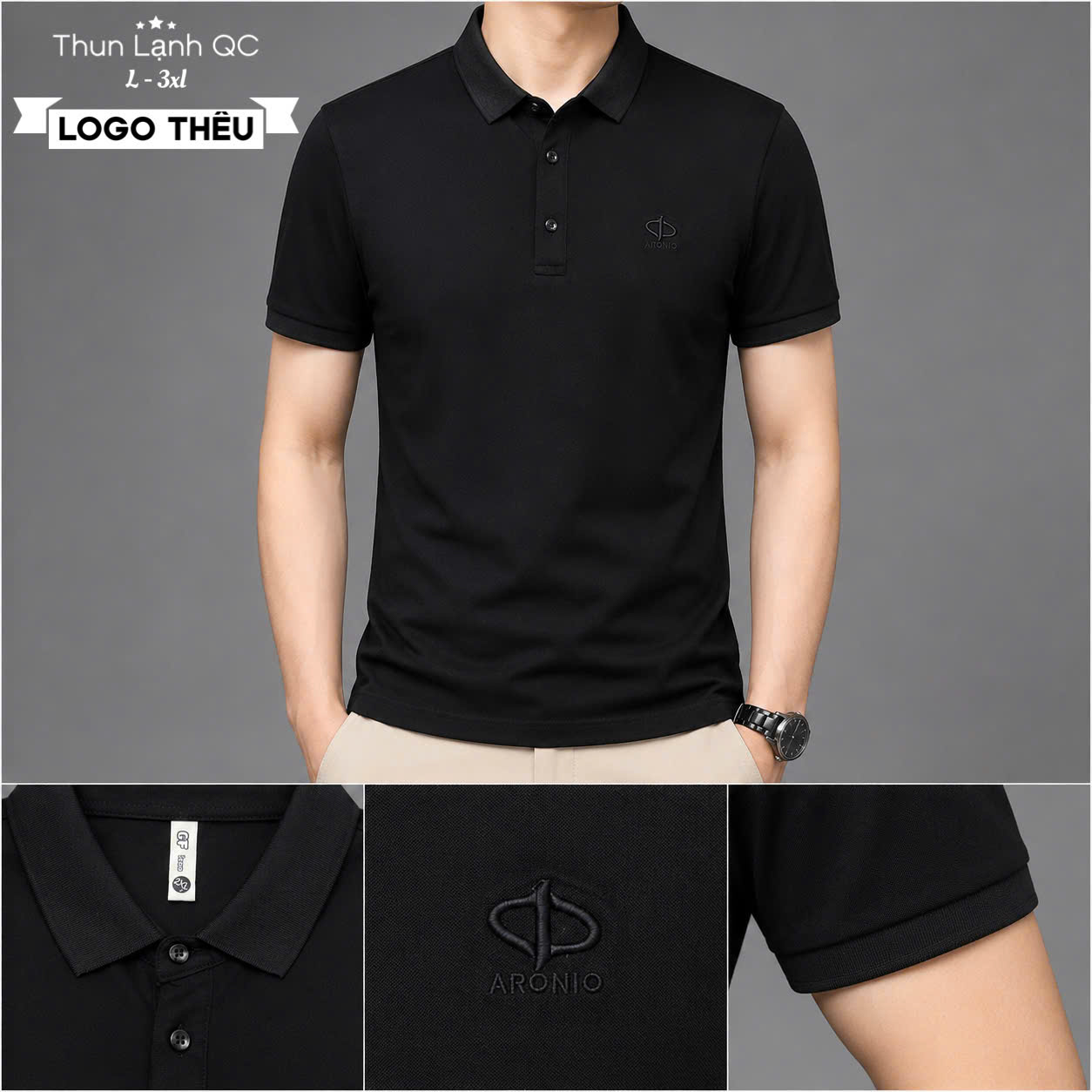 Áo polo nam thun lạnh cao cấp logo thêu